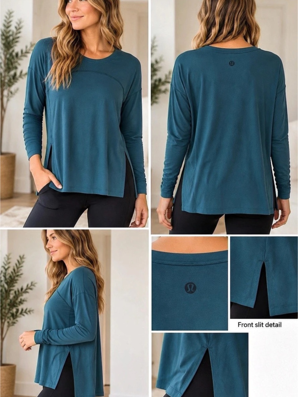 lululemon Back in Action Long-Sleeve Shirt Tunic Blue